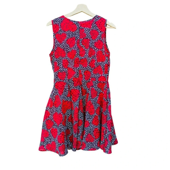 Maison Jules women's size medium red and black heart flowy dress - Picture 3 of 4